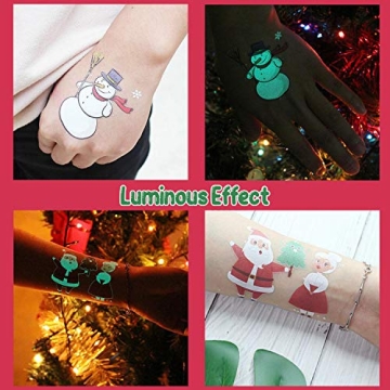Luminous Christmas Temporary Tattoos for Kids Party Fun
