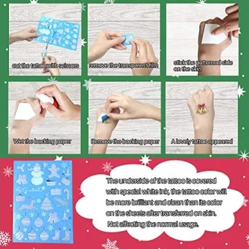 Luminous Christmas Temporary Tattoos for Kids Party Fun
