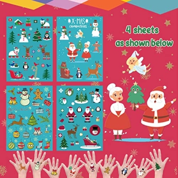 Luminous Christmas Temporary Tattoos for Kids Party Fun
