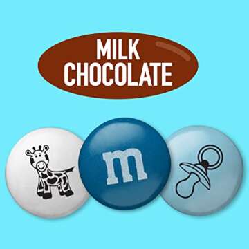 M&M'S Milk Chocolate Pre-Printed Baby Boy Candy, 2lb for Sweet Celebrations