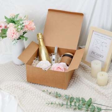 Moretoes 15pcs Brown Kraft Paper Gift Boxes with Lids