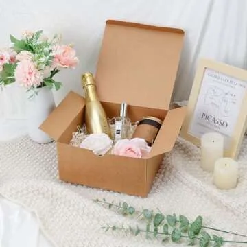 Moretoes 15pcs Brown Kraft Paper Gift Boxes with Lids