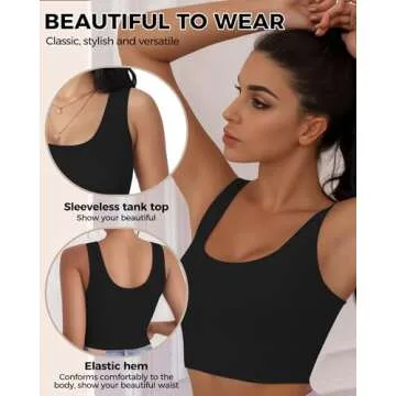 Stylish U Neck Sleeveless Crop Tops for Women