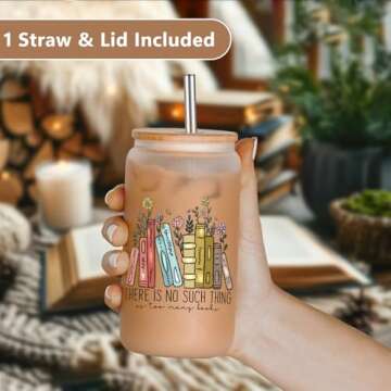 LEADO Stylish Glass Tumbler for Book Lovers and Readers