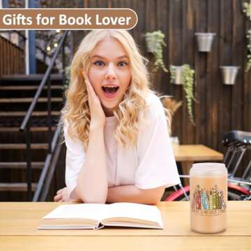 LEADO Stylish Glass Tumbler for Book Lovers and Readers