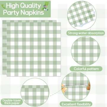 96 Pcs Sage Green Tableware Set for Parties