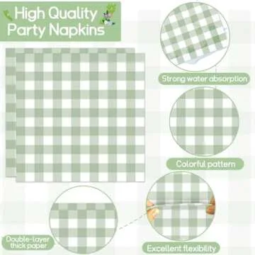 96 Pcs Sage Green Tableware Set for Parties