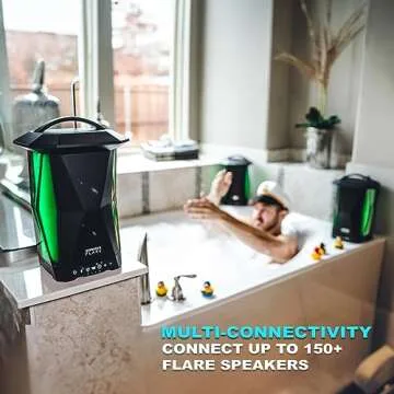 NUVELON NF15A1-BTM Portable Bluetooth Speaker with lights, Nuvelon Flare Multi Sync wireless speaker with Ambient lighting and Rhythm light pulsing LED lights, Aux input, Bluetooth v4.2