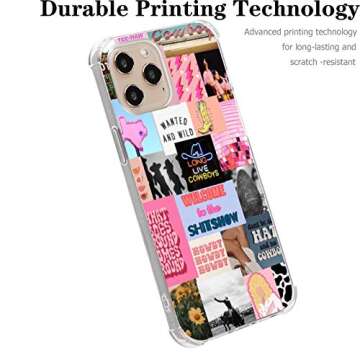 for iPhone 12 Pro Max Western Case,Cowgirl Cowboy Collage Retro Howdy Boho Horses iPhone Case,Countr...