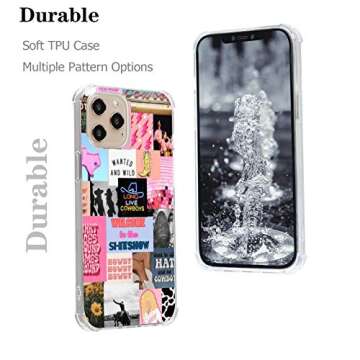 for iPhone 12 Pro Max Western Case,Cowgirl Cowboy Collage Retro Howdy Boho Horses iPhone Case,Country Cowboy Ranch Retro Countrygirl Vintage Case,Soft TPU Gifts Case for Girl Women