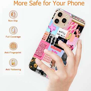 for iPhone 12 Pro Max Western Case,Cowgirl Cowboy Collage Retro Howdy Boho Horses iPhone Case,Country Cowboy Ranch Retro Countrygirl Vintage Case,Soft TPU Gifts Case for Girl Women