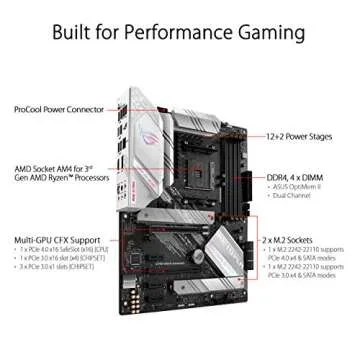 ASUS ROG Strix B550-A Gaming AMD AM4 Zen 3 Ryzen 5000 & 3rd Gen Ryzen ATX Motherboard (PCIe 4.0, 2.5Gb LAN, BIOS Flashback, Dual M.2 heatsinks, Addressable Gen 2 RGB Header and Aura Sync (Renewed)