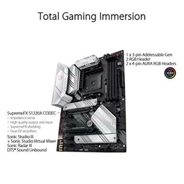 ASUS ROG Strix B550-A Gaming AMD AM4 Zen 3 Ryzen 5000 & 3rd Gen Ryzen ATX Motherboard (PCIe 4.0, 2.5Gb LAN, BIOS Flashback, Dual M.2 heatsinks, Addressable Gen 2 RGB Header and Aura Sync (Renewed)