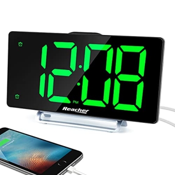 9" Large LED Digital Alarm Clock with USB Charger & Dual Alarm for Seniors