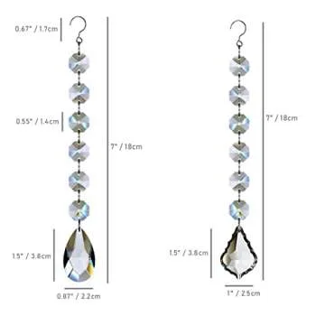 GOLDENHAITAI 12pcs Glass Crystal Chandelier Prisms Beads Replacement, Hanging Crystals Suncatcher for Chandeliers Decoration