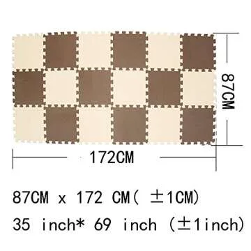 MQIAOHAM® 18 Pieces Puzzle Play Mats, Soft Baby Play Mat, Kids Interlocking Foam Floor Tiles, Toddlers Carpet Playmats G301018-106110