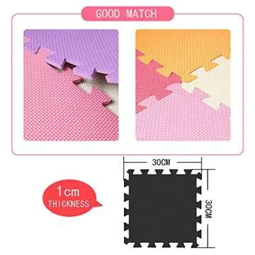 MQIAOHAM® 18 Pieces Puzzle Play Mats, Soft Baby Play Mat, Kids Interlocking Foam Floor Tiles, Toddlers Carpet Playmats G301018-106110