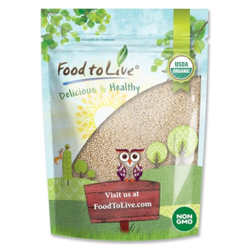 Food to Live Organic Royal White Quinoa, 5 Pounds - Whole Grain, Non-GMO, Kosher, Raw, Vegan, Sirtfo...
