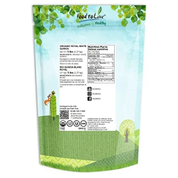 Organic Royal White Quinoa 5 Pounds Non-GMO Vegan