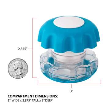 EZY DOSE Pill Crusher, Cutter and Grinder, Daily Usage, Safely Cut Pills, Vitamins, Tablets, Accurate and Easy Cuttings, Stainless Steel Blade, Storage Compartment, Colors May Vary, Large, BPA Free