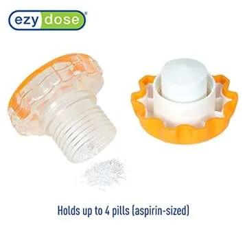 EZY DOSE Pill Crusher, Cutter and Grinder, Daily Usage, Safely Cut Pills, Vitamins, Tablets, Accurate and Easy Cuttings, Stainless Steel Blade, Storage Compartment, Colors May Vary, Large, BPA Free