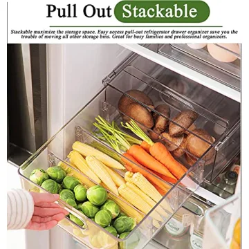 bealy Fridge Organizer with Pull-out Drawers for Easy Storage