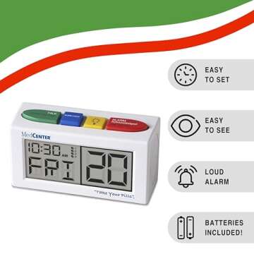 MedCenter Talking Alarm Clock for Seniors, Caregivers, Health