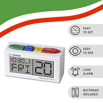 MedCenter Talking Alarm Clock for Seniors, Caregivers, Health