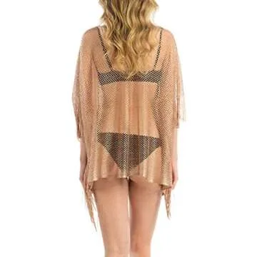 Women's Metallic Cover Up Shawls for Summer Elegance