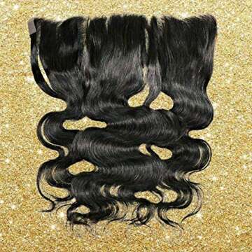 Amella Hair 8A Brazilian Body Wave Frontal (16" 18" 20"+14") Bundles with Frontal Ear to Ear Lace Frontal Closure with Bundles Brazilian Body Wave Frontal Natural Black Color