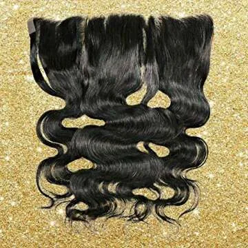 Amella Hair 8A Brazilian Body Wave Frontal (16" 18" 20"+14") Bundles with Frontal Ear to Ear Lace Frontal Closure with Bundles Brazilian Body Wave Frontal Natural Black Color