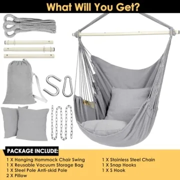 Y-Stop Hammock Chair Max 500 Lbs Perfect for Indoors Outdoors