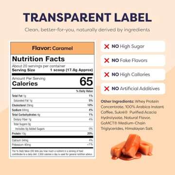 Javvy Caramel Protein Coffee - Premium Whey Protein & Instant Iced Coffee - 100% Arabica Coffee - Zero Artificial Flavors & Sweeteners, 20 Servings