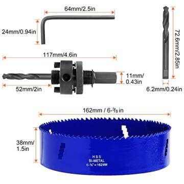 LANIAKEA 6-3/8 Inch Heavy Duty Hole Saw for Recessed Lighting and More