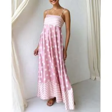 Stylish Women Floral Maxi Cami Dress for Summer Fun