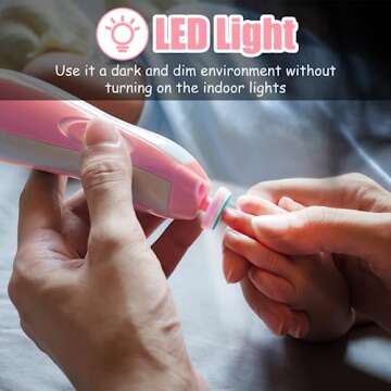 Baby Nail Trimmer Electric-12 in 1 Baby Nail Clippers Safe Baby Nail File Kit with a Nail Clipper, Scissor, Tweezers, and Nail Files