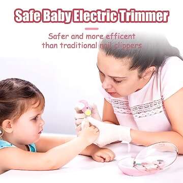 Baby Nail Trimmer Electric-12 in 1 Baby Nail Clippers Safe Baby Nail File Kit with a Nail Clipper, Scissor, Tweezers, and Nail Files