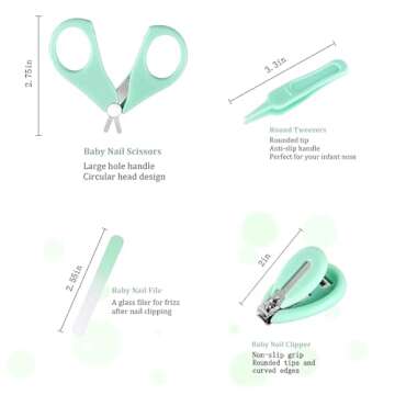 Baby Nail Trimmer Electric-12 in 1 Baby Nail Clippers Safe Baby Nail File Kit with a Nail Clipper, Scissor, Tweezers, and Nail Files