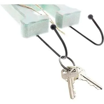 Juvale Home Key Holder with 7 Pegs, Wooden Letters with Burlap Flowers for Rustic Entryway Wall Décor (4 Colors)