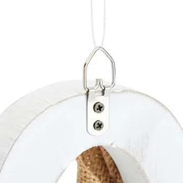 Juvale Home Key Holder with 7 Pegs, Wooden Letters with Burlap Flowers for Rustic Entryway Wall Décor (4 Colors)