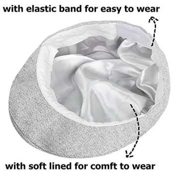 A&J DESIGN Baby Boy Vintage Driver Cap Cabbie Hat (12-24 Months, Light Gray)