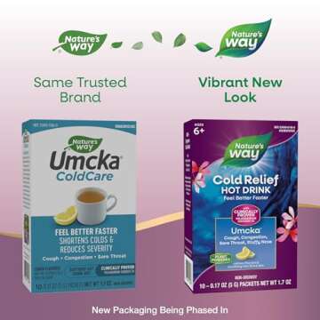 Nature's Way Umcka ColdCare Soothing Hot Drink - Homeopathic - With Pelargonium sidoides 1X - Helps ...