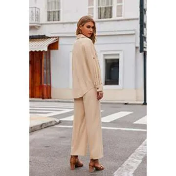 Stylish Summer 2 Piece Linen Sets for Women