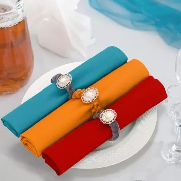 Ruvanti Cloth Napkins Set of 12, 18x18 Soft Durable Washable Napkins