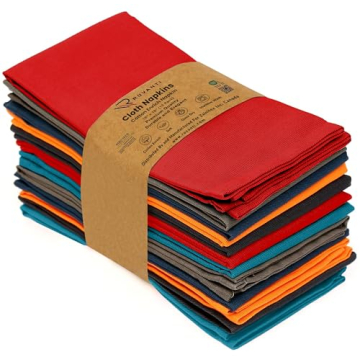 Ruvanti Cloth Napkins Set of 12, 18x18 Soft Durable Washable Napkins