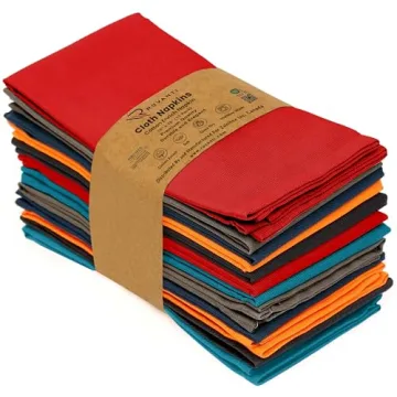 Ruvanti Cloth Napkins Set of 12, 18x18 Soft Durable Washable Napkins