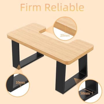 VOTZAAQ 7.8'' Wooden Metal Poop Stool with Non-Slip Pads