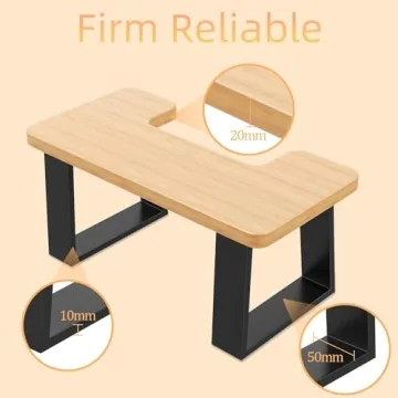 VOTZAAQ 7.8'' Wooden Metal Poop Stool with Non-Slip Pads