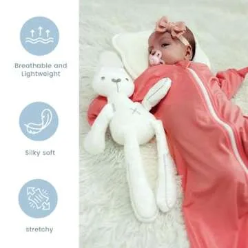 ZIGJOY Shark-Fin Transition Swaddle - 0.5 Tog Rayon Made from Bamboo Sleep Sack Transitional Swaddle Sack Baby Wearable Blanket with 2-Way Zipper, Peach Pink, 6-12 Months