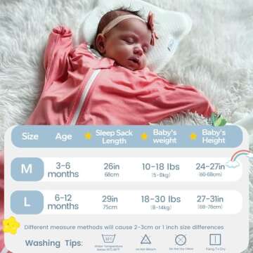 ZIGJOY Shark-Fin Transition Swaddle - 0.5 Tog Rayon Made from Bamboo Sleep Sack Transitional Swaddle Sack Baby Wearable Blanket with 2-Way Zipper, Peach Pink, 6-12 Months